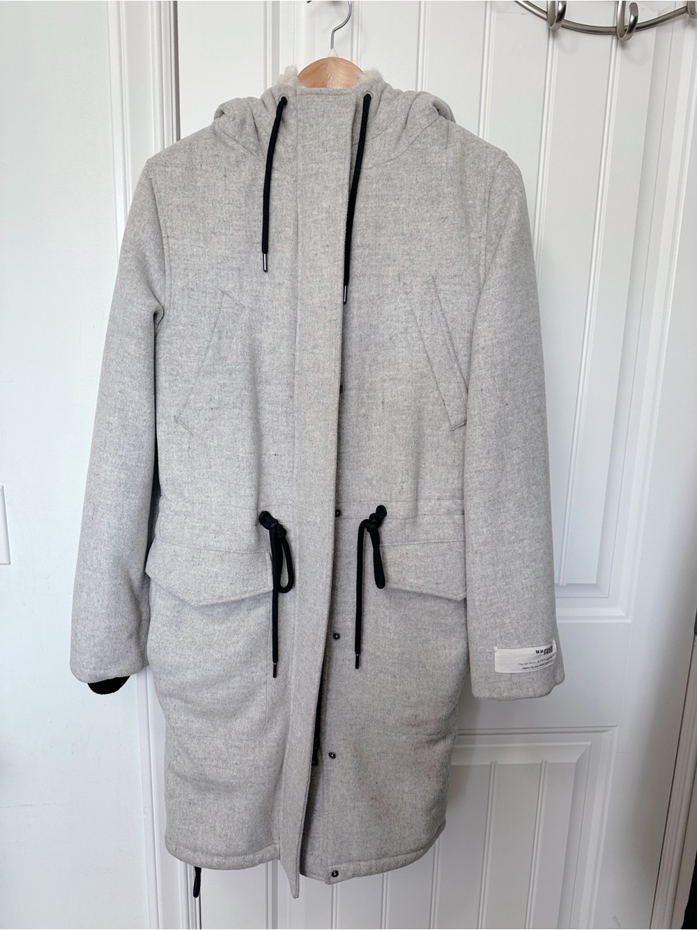 Wilfred Free Hooded Wool Cashmere Blend Parka